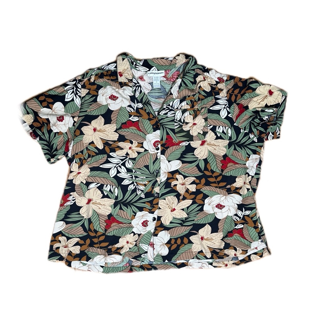 Cathy Daniels Multicolor Floral Shirt Size 3X